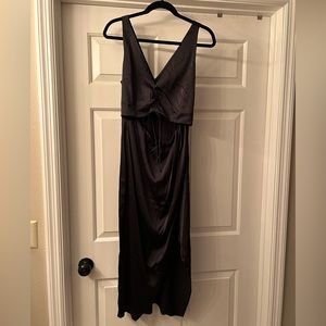 Black satin dress